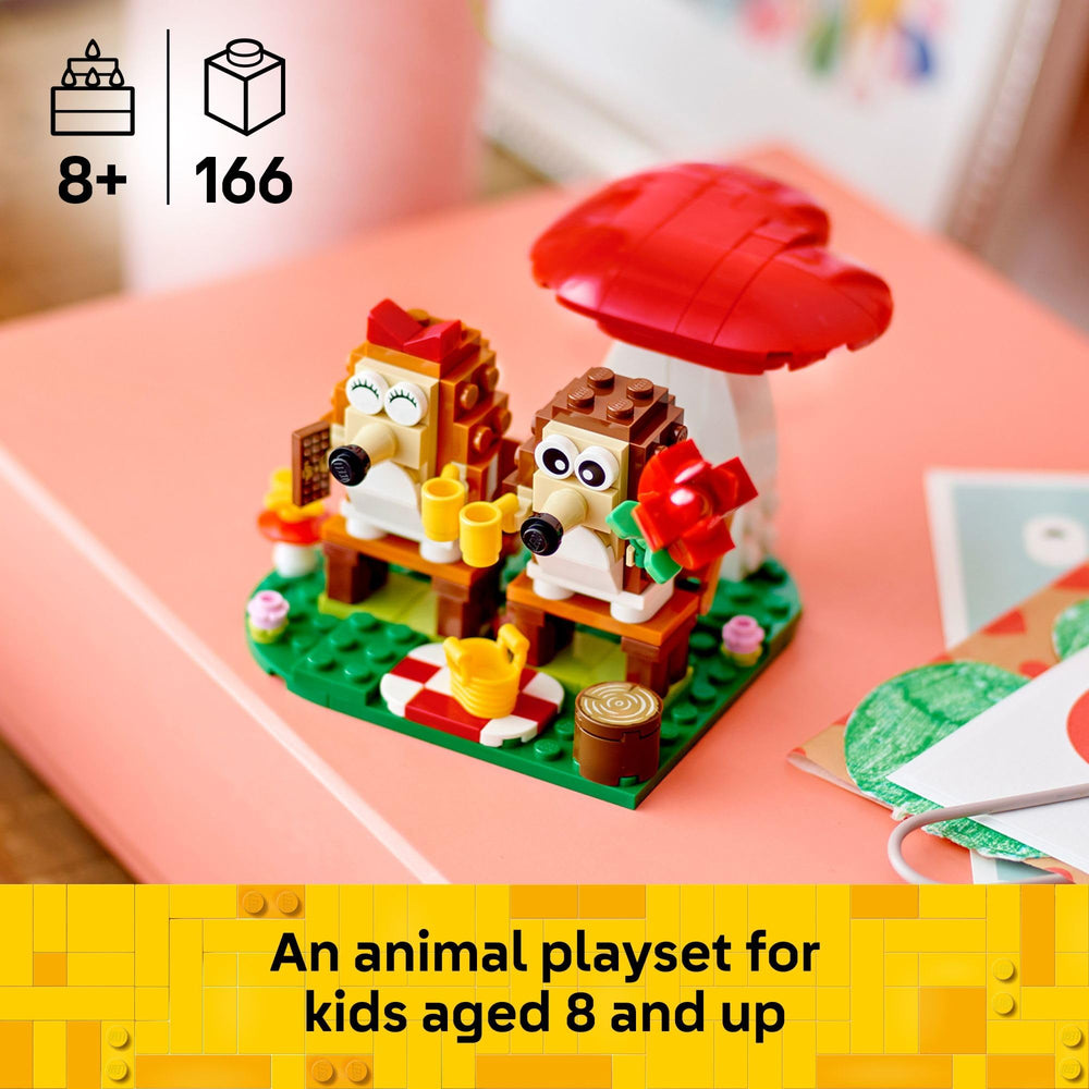 LEGO Hedgehog Picnic Date blanket adds cozy setting for imaginative play.