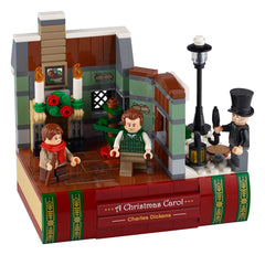 LEGO Holiday Charles Dickens Tribute 40410 front view, ideal for display on the mantel.