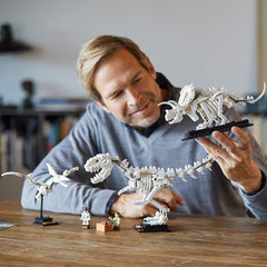 LEGO Ideas 21320 Pteranodon skeleton on a stand enhances natural history display.