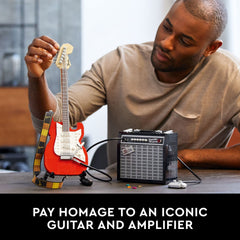 Colorful guitar picks and Fender logo sticker add personal flair and authentic branding.