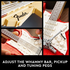 Posable whammy bar and authentic details enhance display appeal.