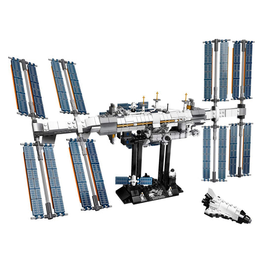 LEGO Ideas ISS 21321 display model shows authentic build details for adult collectors.