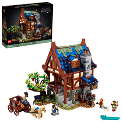 LEGO Ideas Medieval Blacksmith 21325 front view for display and creative relaxation