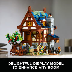 LEGO Ideas Medieval Blacksmith 21325 glowing forge using light brick