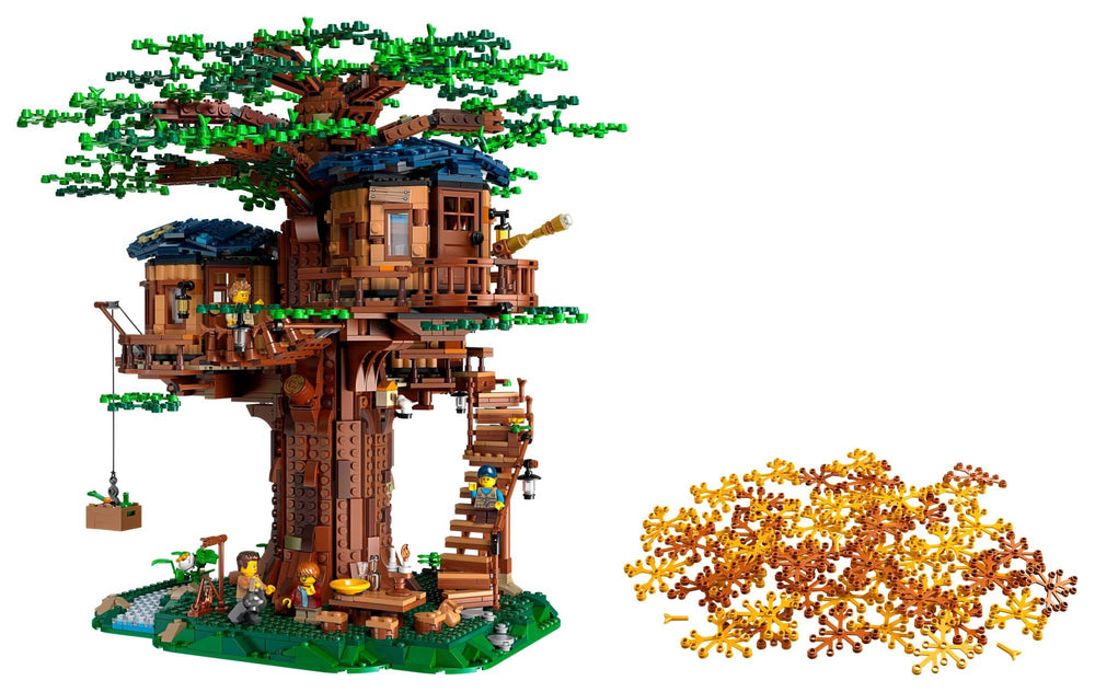 LEGO Ideas Tree House 21318 interchangeable leaves showcase seasonal play