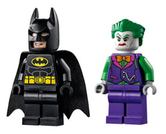 LEGO Joker minifigure in orange bow tie with crowbar for storytelling