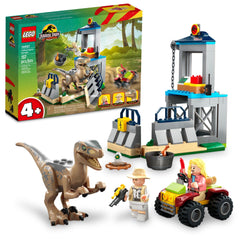 LEGO Jurassic Park Velociraptor Escape pen with buildable enclosure for imaginative play
