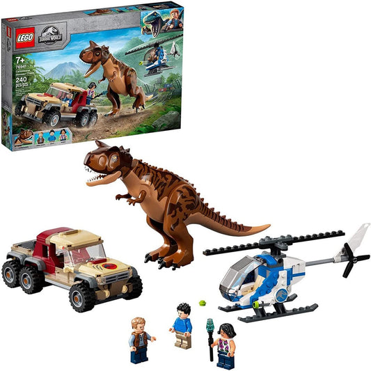 LEGO Jurassic World Carnotaurus figure for dynamic action play.