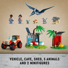LEGO Jurassic World cave wall and computer workstation fueling pretend science