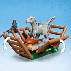 Folding dinosaur cage for dramatic reveals