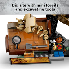 LEGO Jurassic World informational plaque invites learning as kids build.