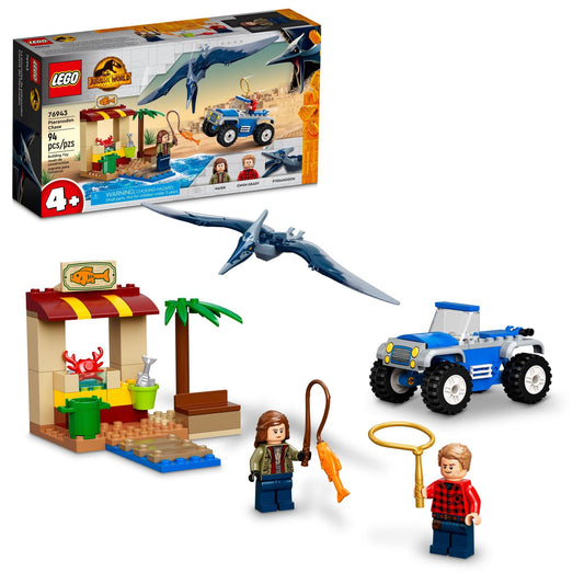 LEGO Jurassic World Pteranodon Chase dock scene with Pteranodon for action-packed storytelling.