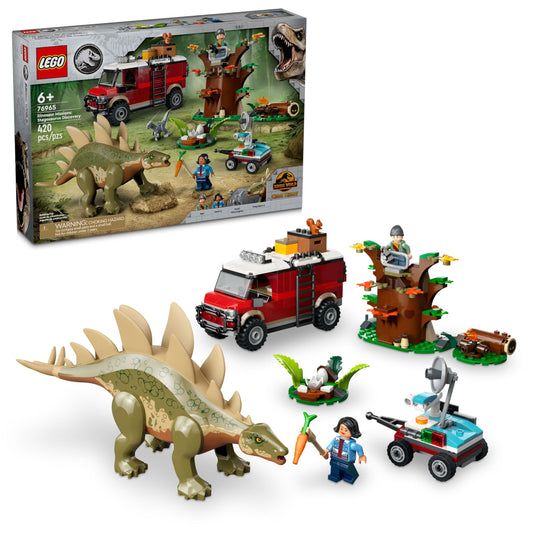 LEGO Jurassic World Stegosaurus Discovery set with movable legs for imaginative play