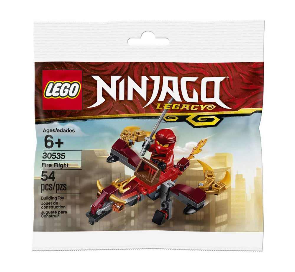 LEGO Kai dragon flyer shows dynamic dragon build for exciting adventures.