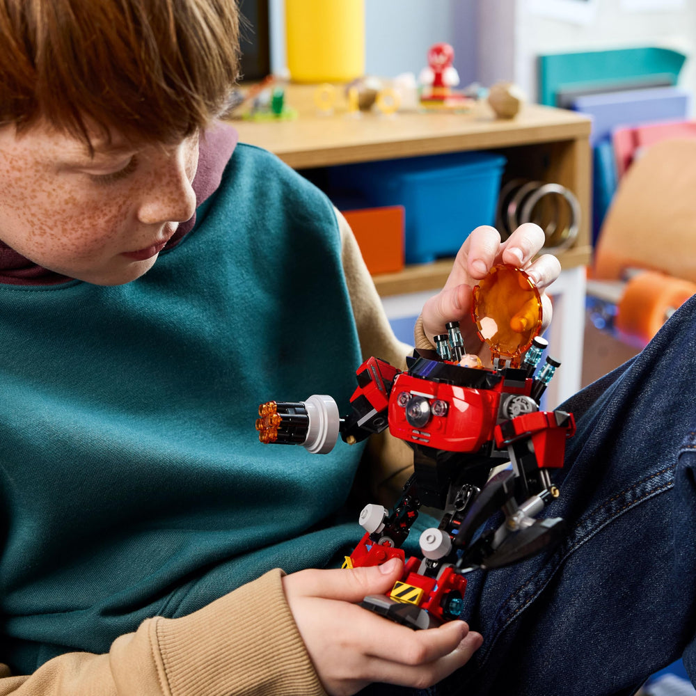 LEGO Knuckles hoverboard enables aerial-style attacks during play.