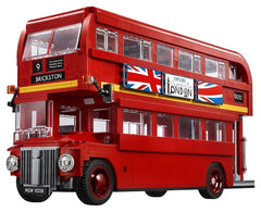 LEGO London Bus 10258 side view showcases classic silhouette and nostalgic display appeal