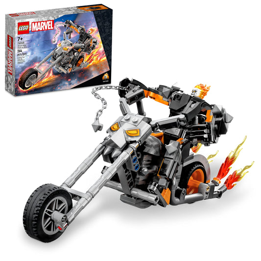 LEGO Marvel Ghost Rider mech with poseable limbs for dynamic play