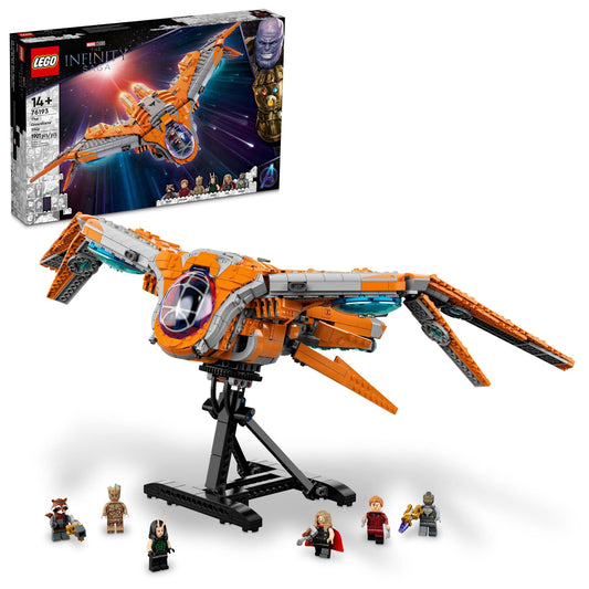 LEGO Marvel Guardians' Ship cockpit opens for action-packed minifigure play.