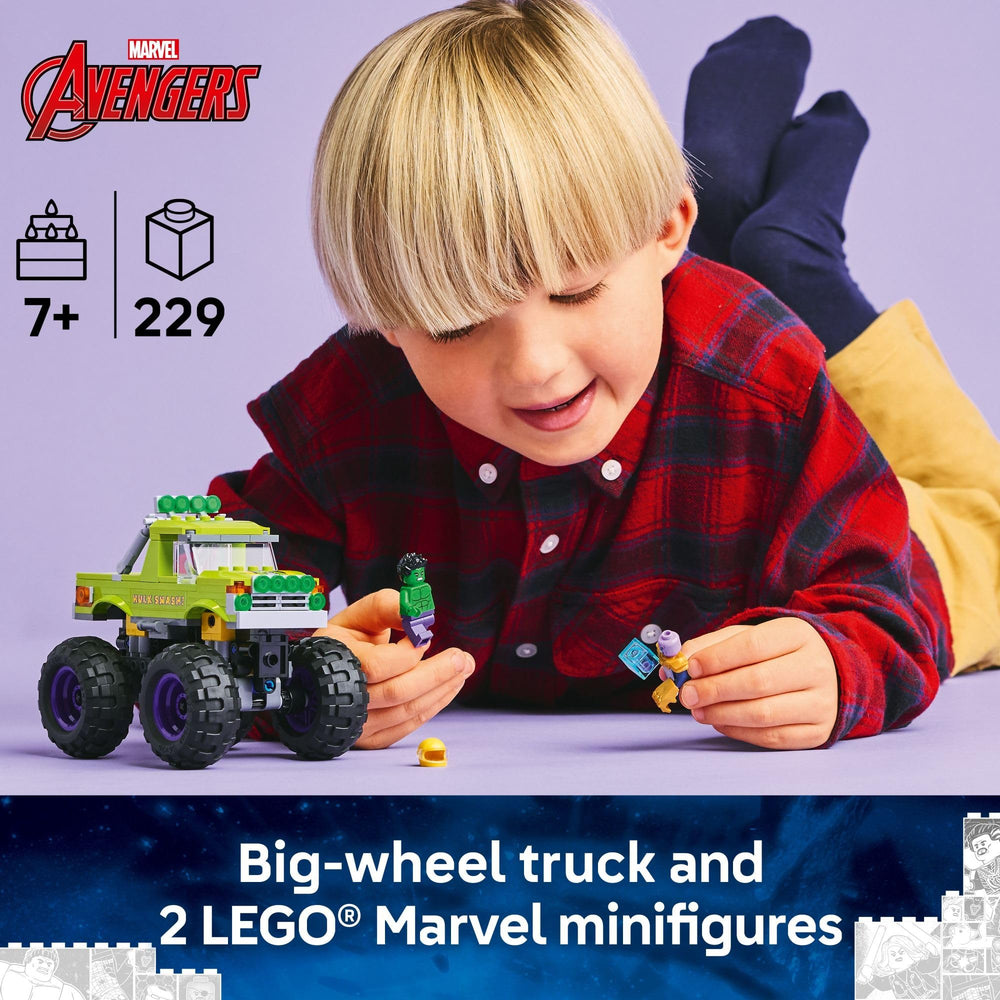 LEGO Marvel Hulk minifigure with helmet for immersive battles