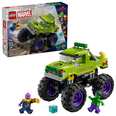 LEGO Marvel Hulk Truck vs Thanos front view boosts action play
