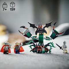 LEGO Marvel Mighty Thor minifigure with Mjölnir for heroic storytelling.