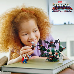 LEGO Marvel Shadow Monster figure with jointed arms for dynamic battles and display.