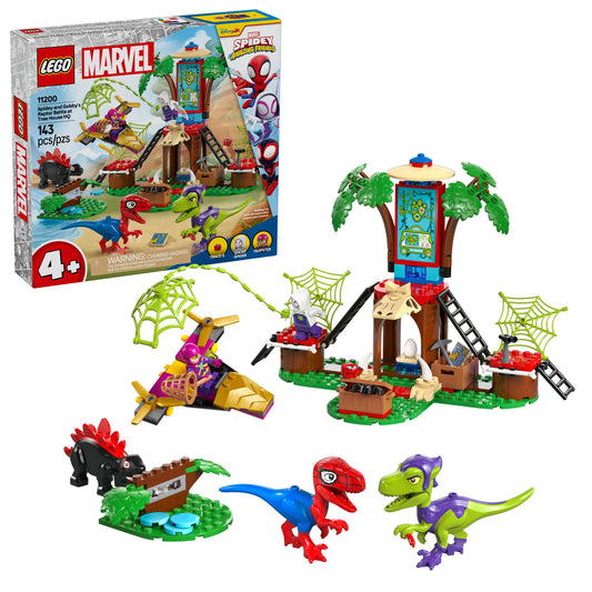 LEGO Marvel Spidey and Gobby Tree House HQ battle scene for imaginative play