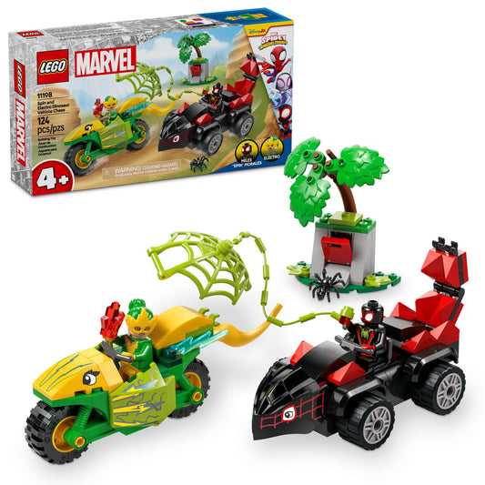 LEGO Marvel Spidey Spin dinosaur car for imaginative action-packed play