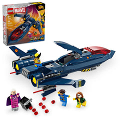LEGO Marvel X-Men X-Jet front cockpits fit four minifigures for immersive action.