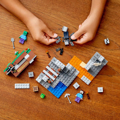 LEGO Minecraft The Abandoned Mine spider figure adds suspenseful encounters during build adventures.