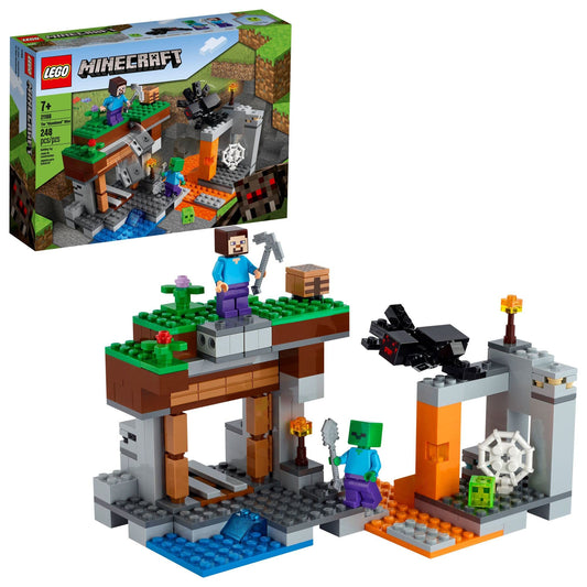 LEGO Minecraft The Abandoned Mine Steve figure in action for imaginative play.