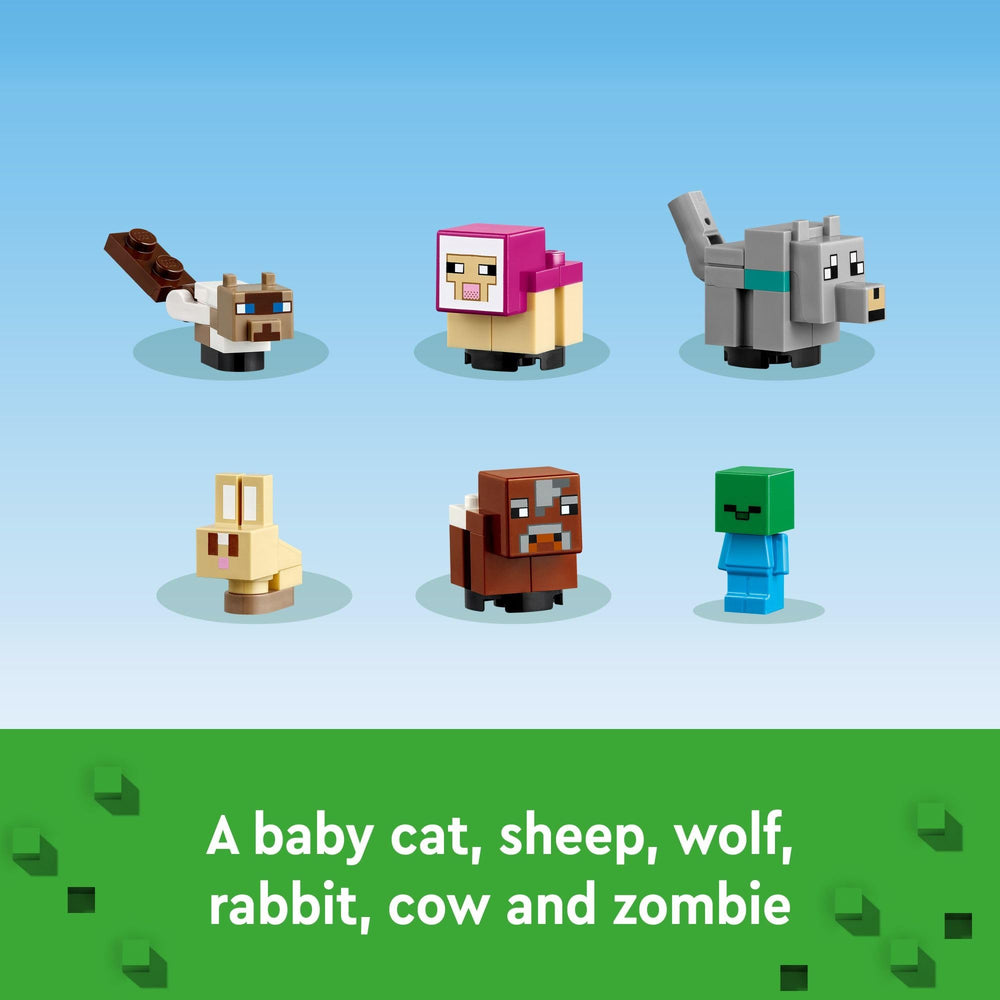 LEGO Minecraft Animal Sanctuary gated play space encourages cooperative building fun.