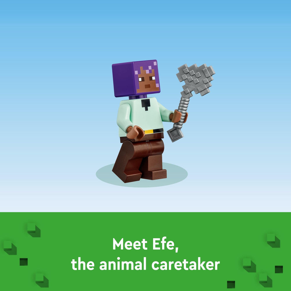 LEGO Minecraft Animal Sanctuary rest carpet fosters calm, cozy scenes for animals.