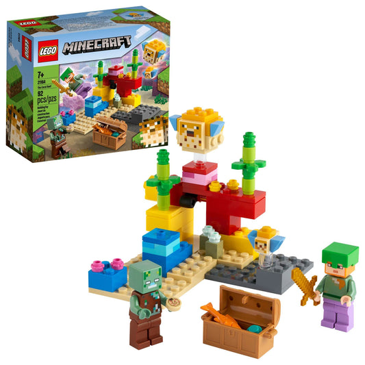 LEGO Minecraft Coral Reef: Alex dives into the reef to find treasure.