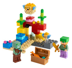 LEGO Minecraft Coral Reef: colorful coral scene sparks imaginative storytelling.