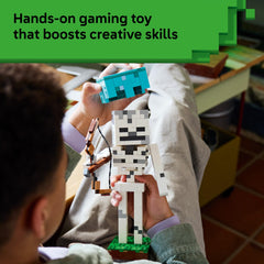 LEGO Minecraft grass base and feet showing stable display benefit