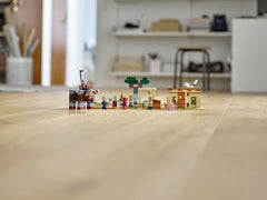 LEGO Minecraft Illager Raid battle scene connects with other sets.