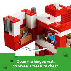 LEGO Minecraft brown mooshroom adds variety to island life.