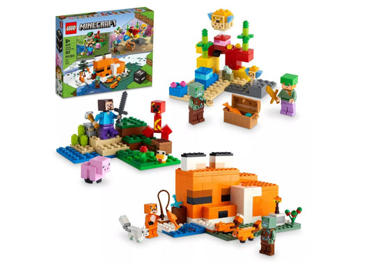 LEGO Minecraft Overworld Adventures pack Fox Lodge model sparks imaginative exploration