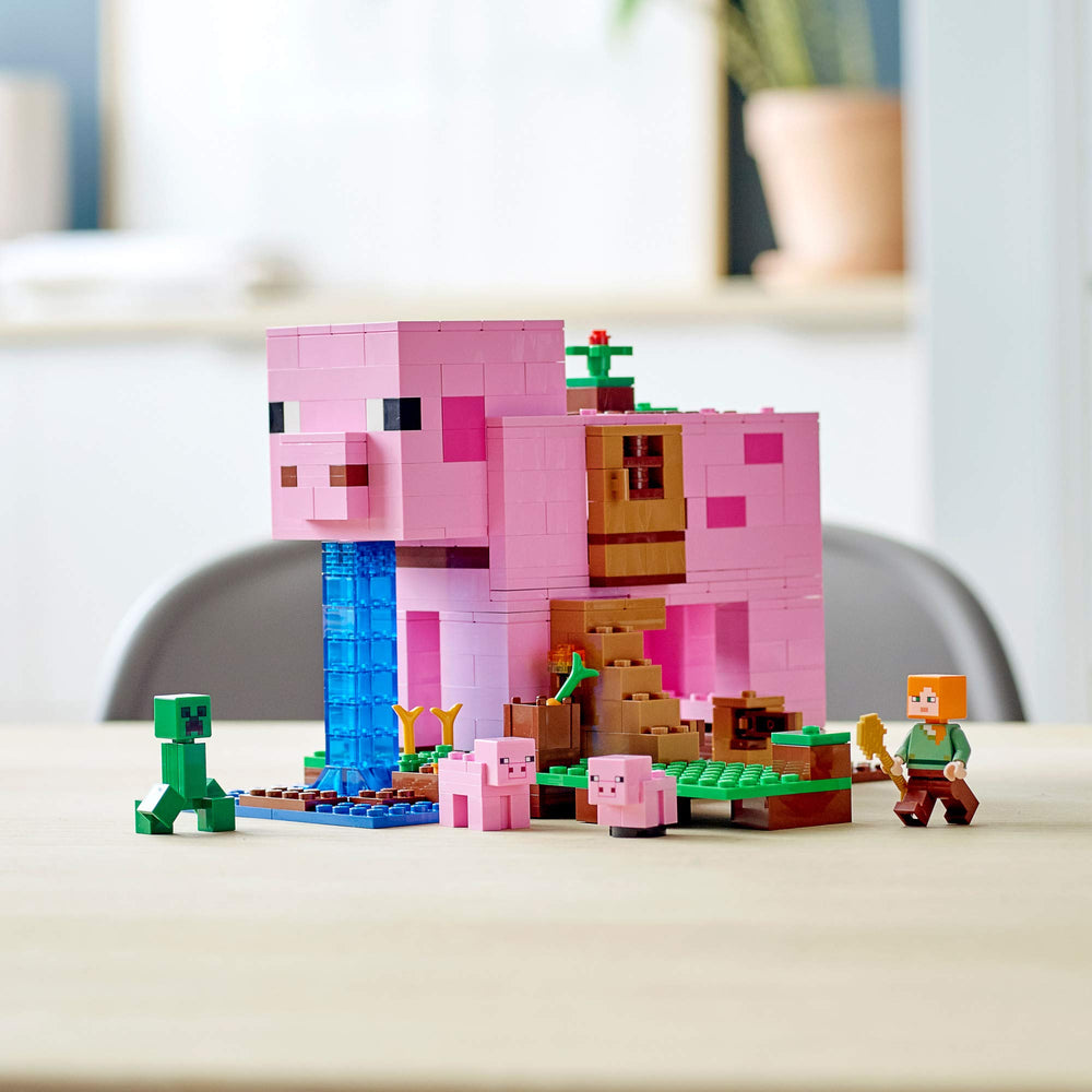 LEGO Minecraft set with 490 pieces supports extended building sessions.