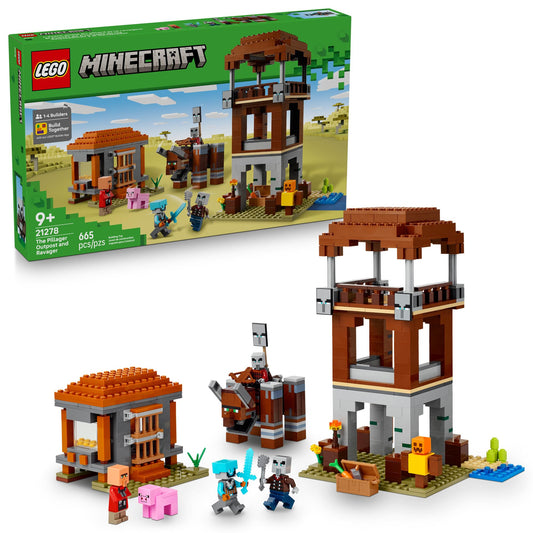 LEGO Minecraft Pillager Outpost Ravager front view for epic battles.