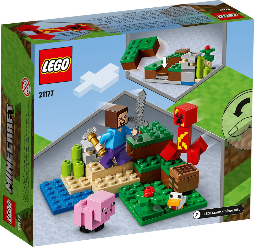 LEGO Minecraft The Creeper Ambush—display-ready scene perfect for shelf showcase.