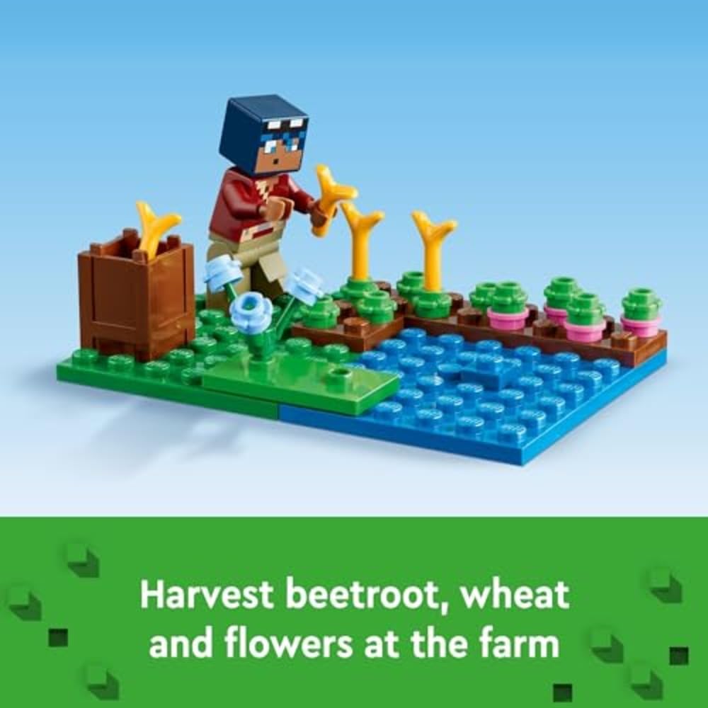 LEGO Minecraft The Frog House farm and crops ready for harvest scenes