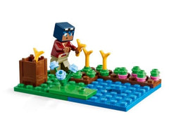 LEGO Minecraft The Frog House figures including hero, zombie, drowned, and frogs for role-play