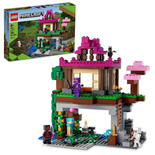 LEGO Minecraft Training Grounds: house and dojo scene for imaginative play