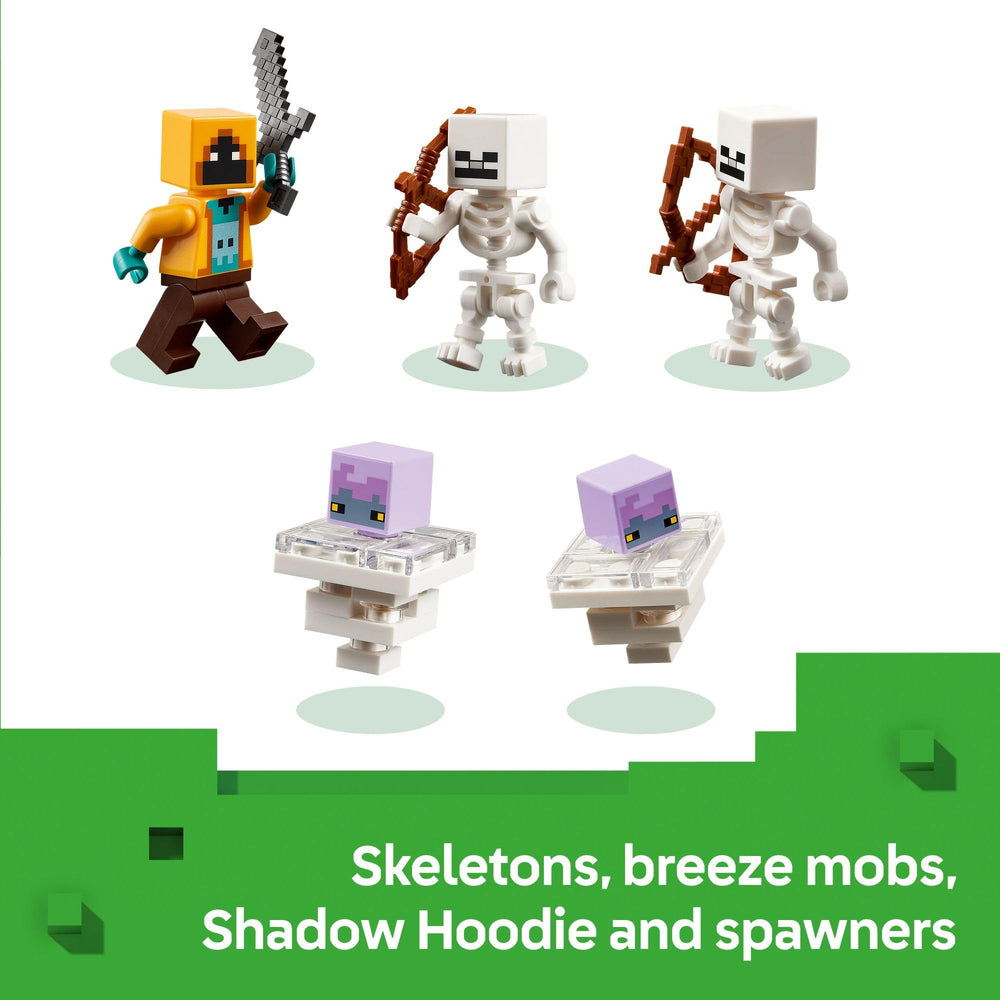 LEGO Minecraft The Trial Chamber Shadow Hoodie minifigure adds mystery and role-play.