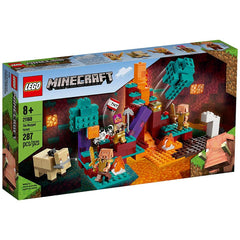 LEGO Minecraft The Warped Forest explosion scene enhances dramatic play and storytelling.