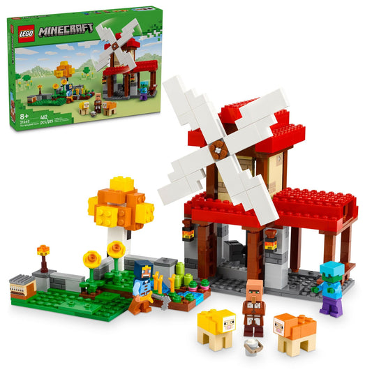 LEGO Minecraft Windmill Farm windmill assembly for hands-on storytelling and pretend play.