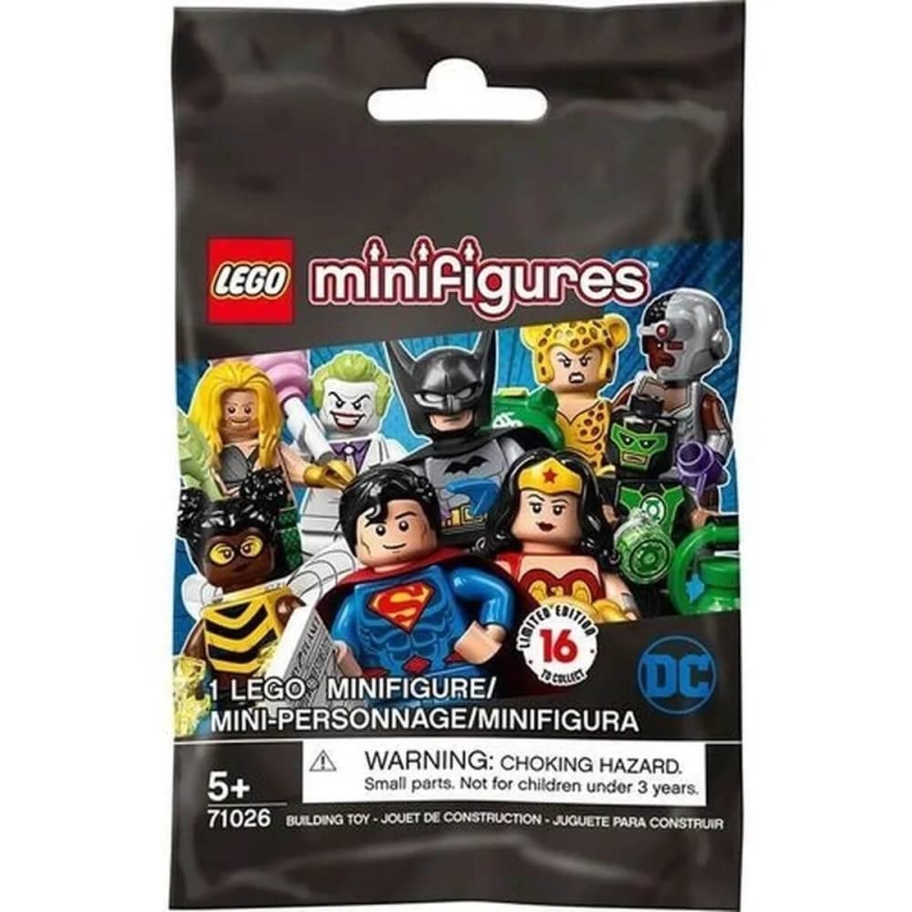 LEGO Minifigures DC Super Heroes 71026 mystery bag—unopened packaging sparks anticipation for collectors.
