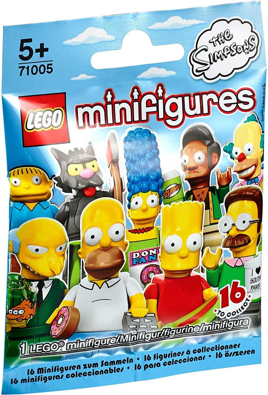 LEGO Minifigures Simpsons 71005 mystery bag reveals a collectible character for display.